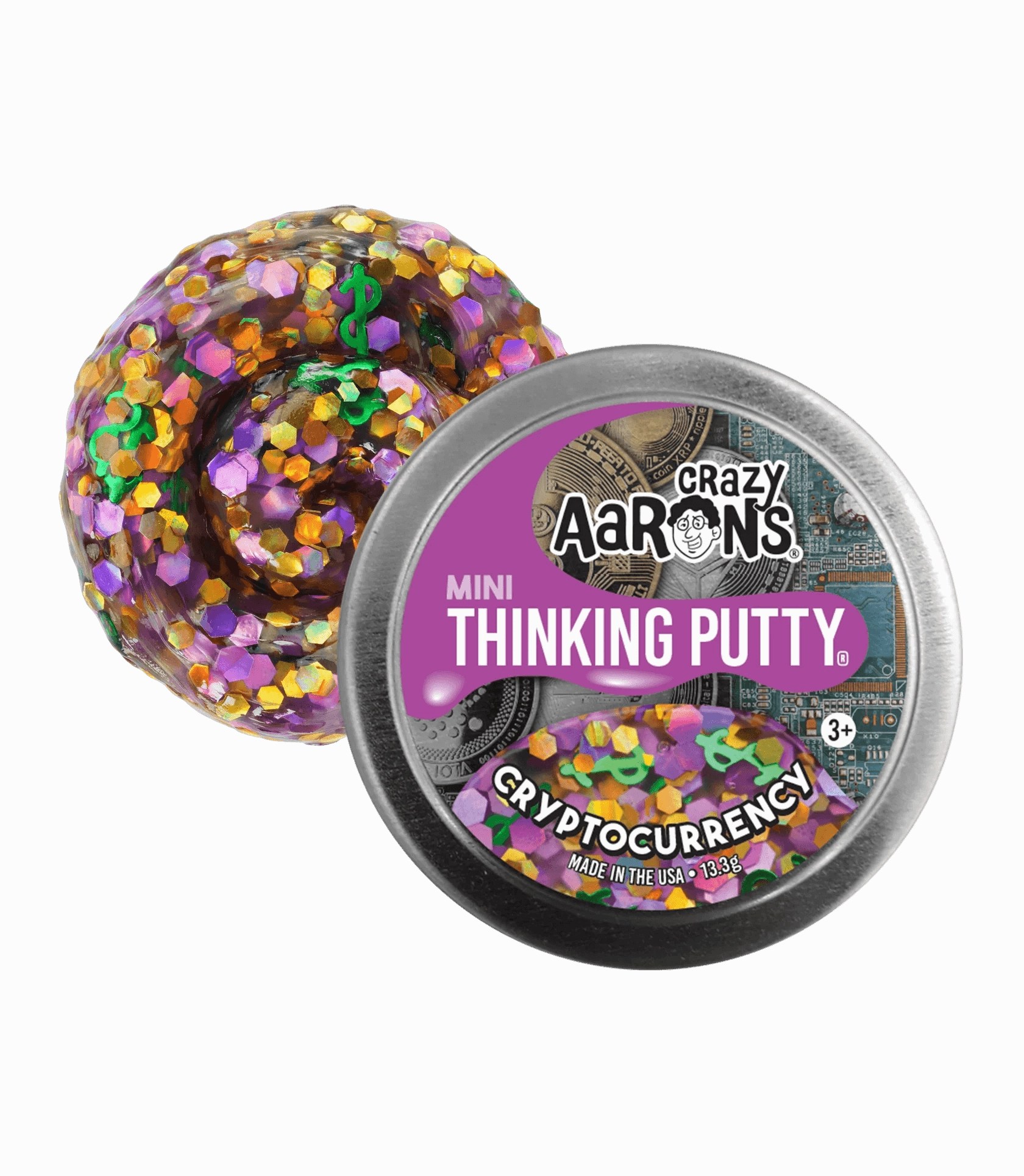 Crazy Aaron's Mini Tin Cryptocurrency Thinking Putty for Ages 3 and Up