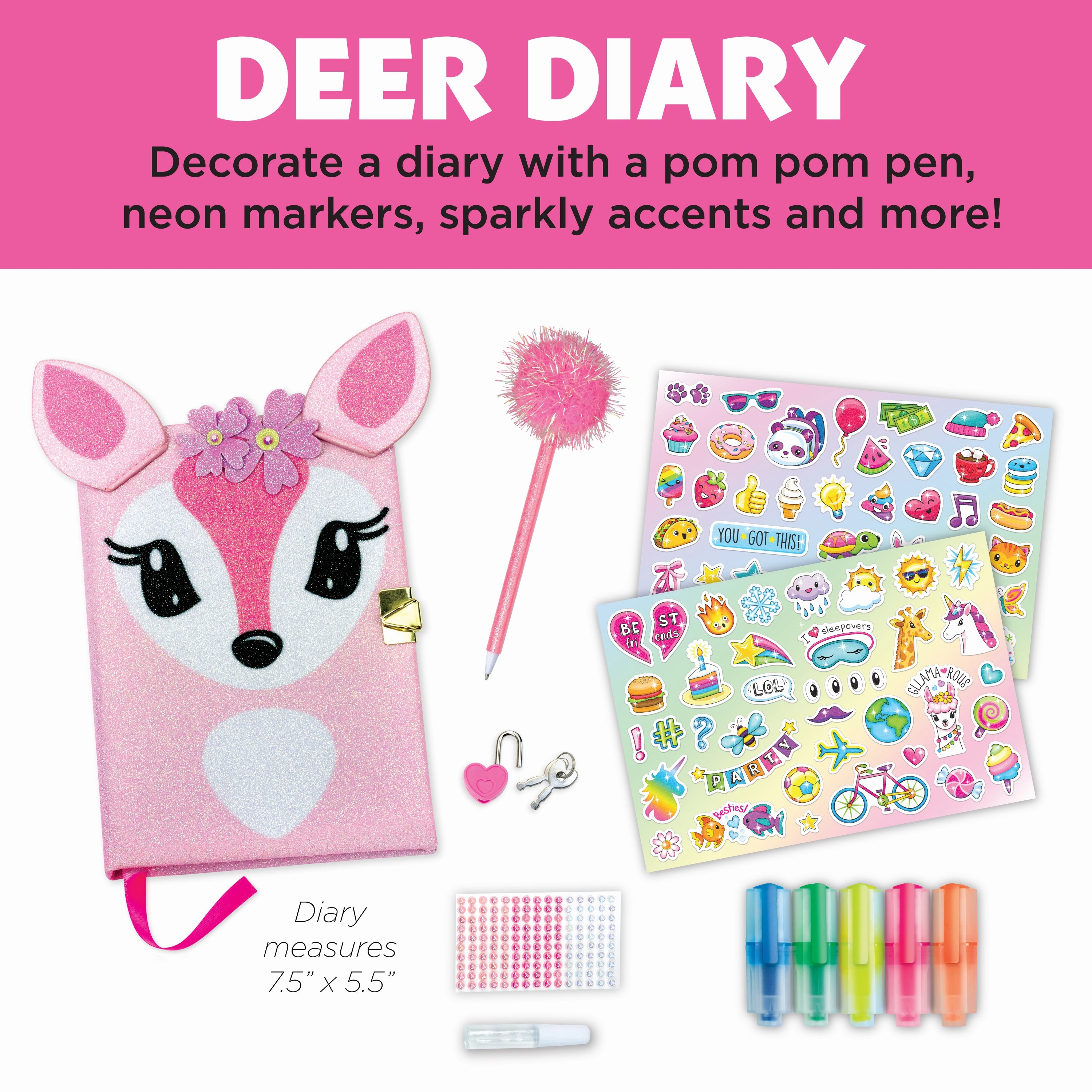 Creativity for Kids Deer Diary - Lockable Art and Craft Diary Kit