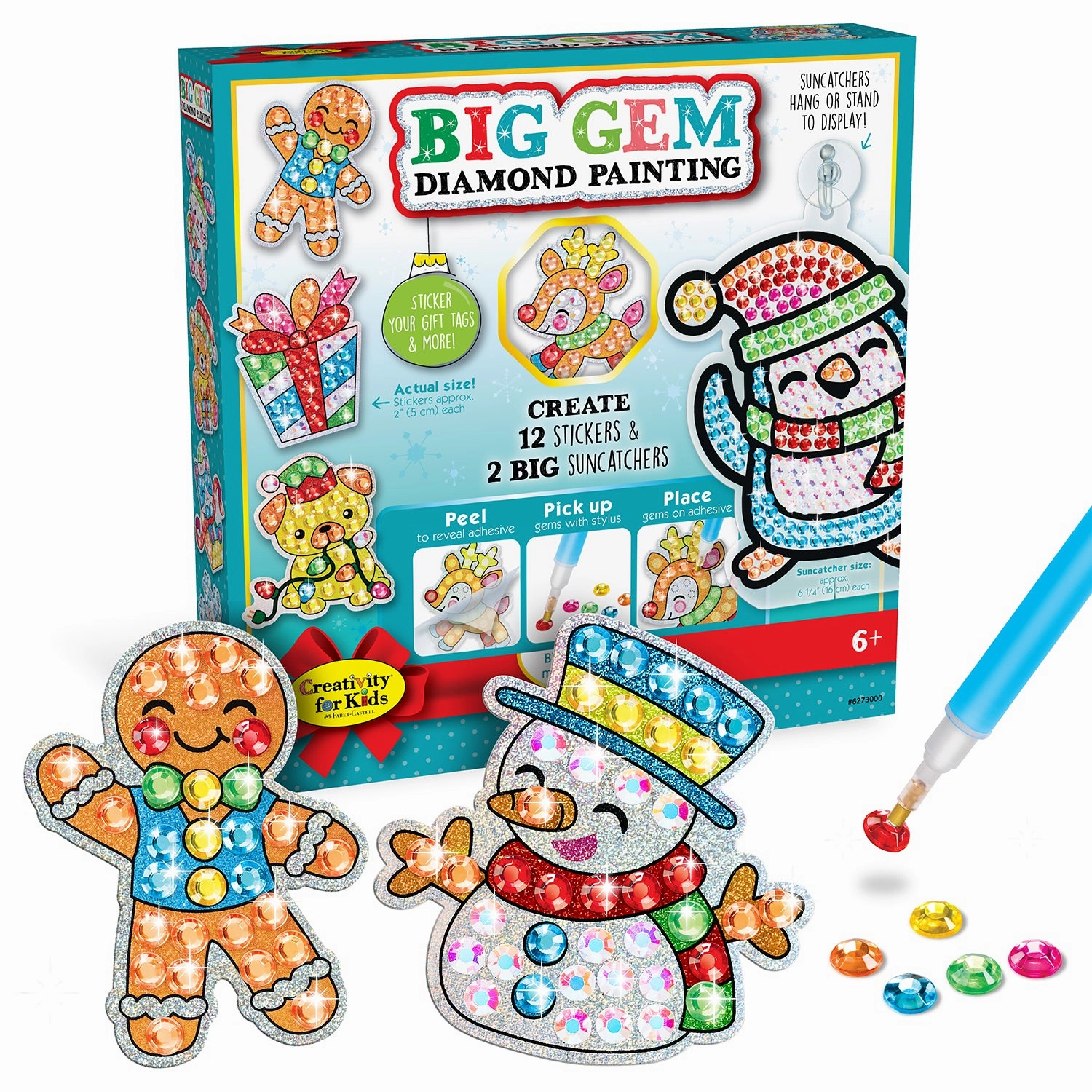 Creativity for Kids Holiday Big Gem Diamond Painting Kit - Festive Crafts