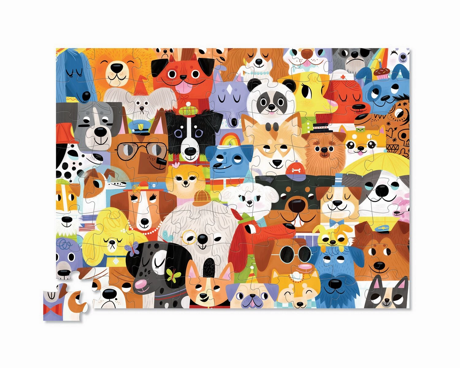 Croc Creek 72Pc Jr. Shaped Box Puzzle Lots Of Dogs