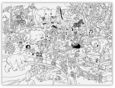Croc Creek Creativity - Giant Colouring Poster: Zoo