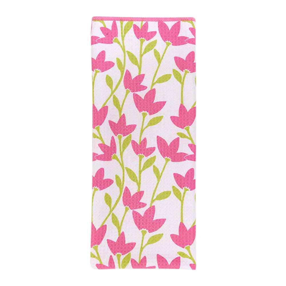 Crossandra blu Kitchen Tea Towel-Double-Sided Print