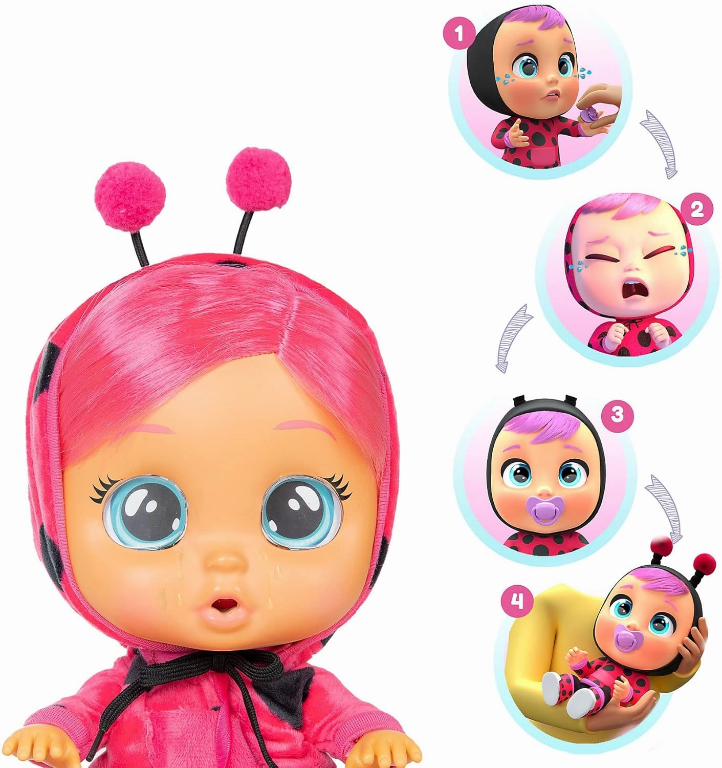 Cry Babies 12'' Dressy Lady Doll With Tears And Sounds Feature For Baby and Toddlers Ages 18 Months and Up