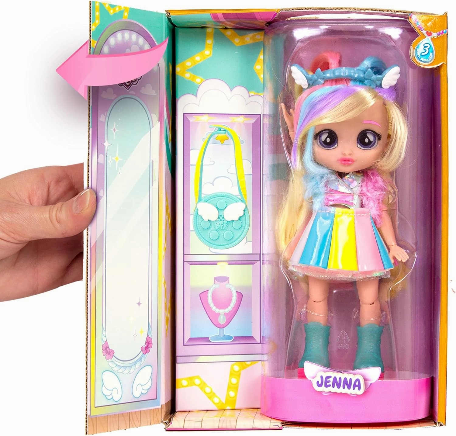 Cry Babies BFF Jenna Fashion Doll With Long Hair Including Outfit And Accessories For Ages 3 And Up
