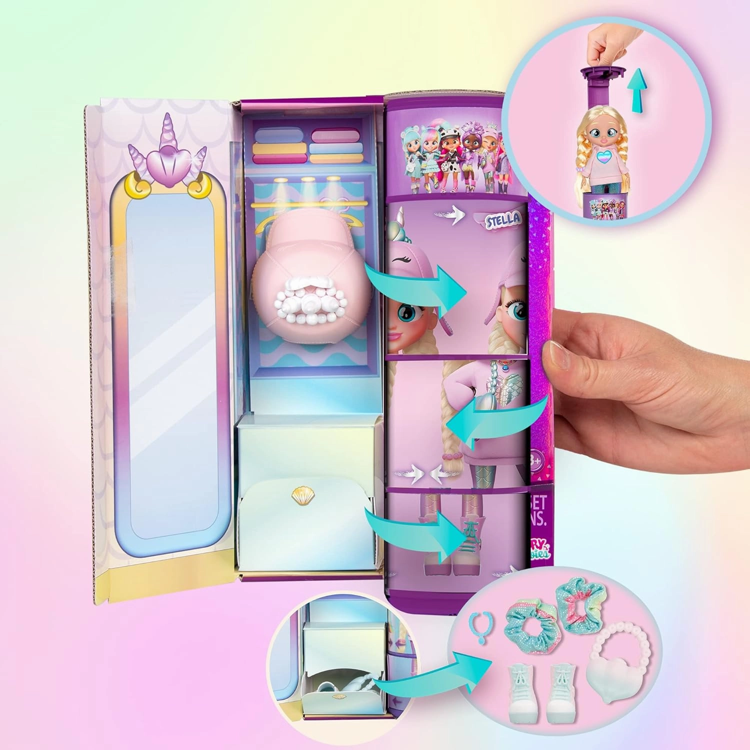 Cry Babies BFF Jenna Fashion Doll With Surprises Including Outfit and Accessories For Ages 3 And Up