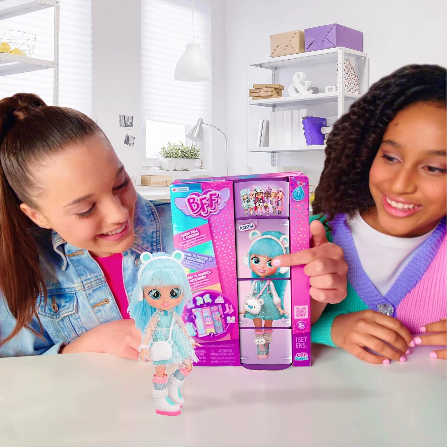Cry Babies BFF Kristal Fashion Doll With Surprises Including Outfit and Accessories For Ages 3 And Up
