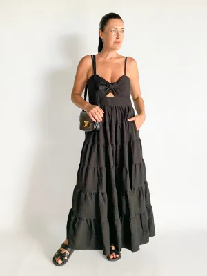 Cut Out Ruffled Maxi Dress