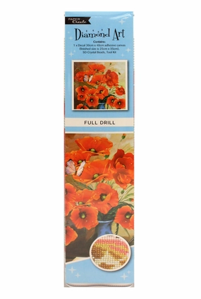 Diamond Art Poppies 30cm X 40cm Full Drill