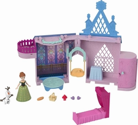 Disney Frozen Storytime Stackers Playset Anna's Castle in Arendelle Doll House with Small Doll, Olaf and 7 Accessories For Kids Ages 4 