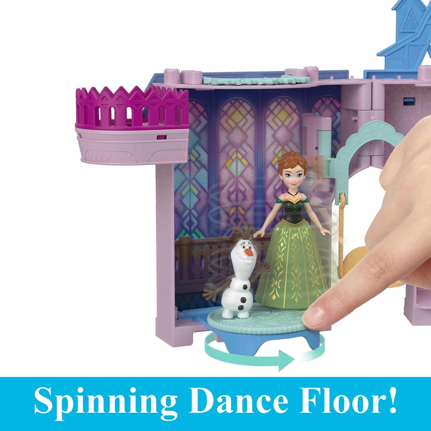 Disney Frozen Storytime Stackers Playset Anna's Castle in Arendelle Doll House with Small Doll, Olaf and 7 Accessories For Kids Ages 4 