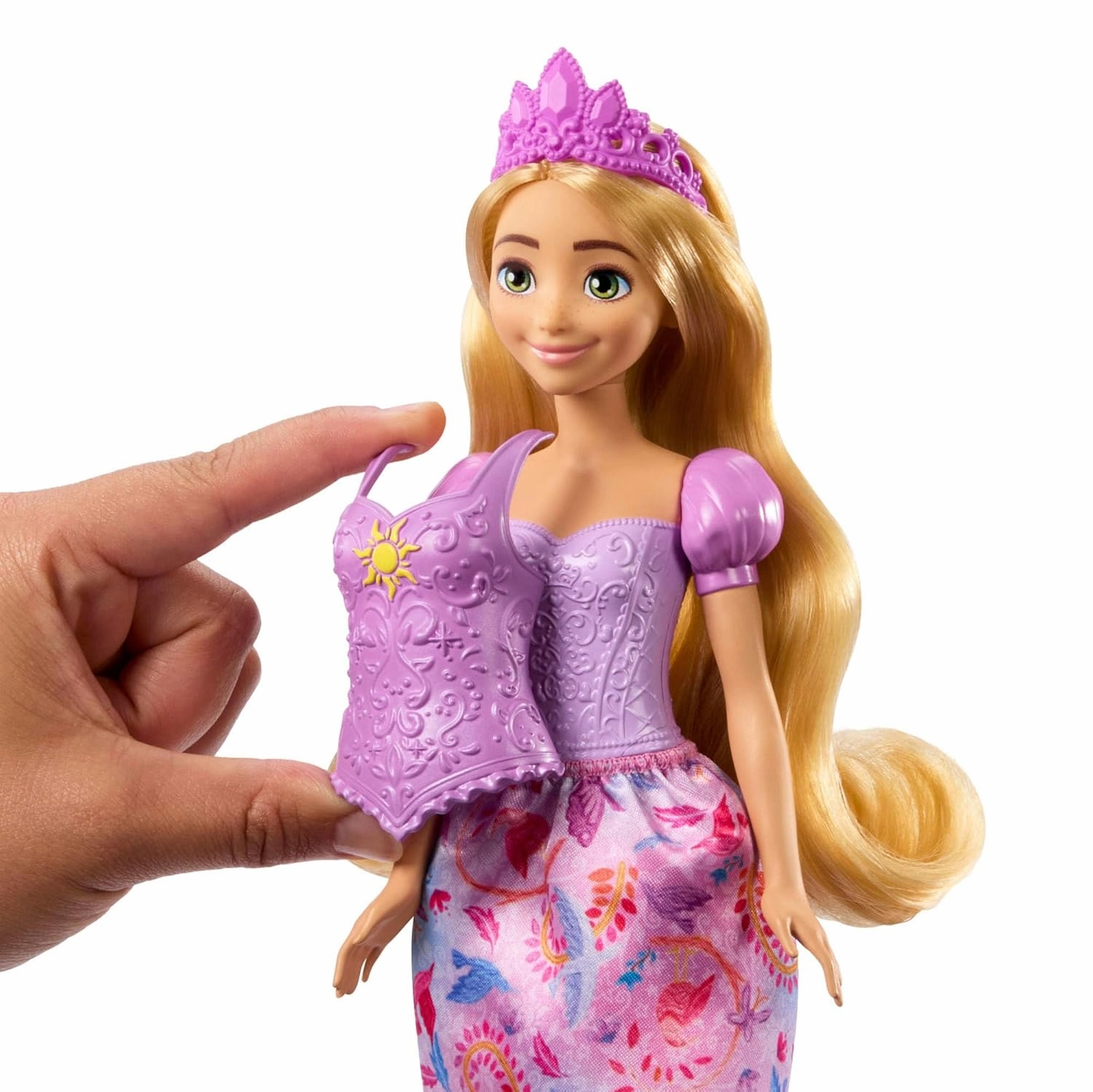Disney Princess 2-In-1 Stories Rapunzel Fashion Doll With 2 Snap-On Bodices, 2 Skirts & 9 Accessories For Kids Ages 3 