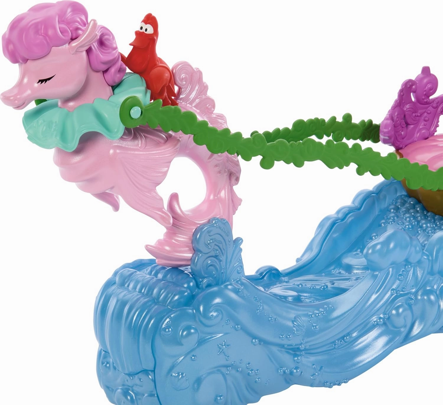 Disney Princess Ariel Mermaid Doll & Rolling Chariot with Removable Fashion Tail & Sebastian Figure Inspired by Disney The Little Mermaid Movie For Kids Ages 3 
