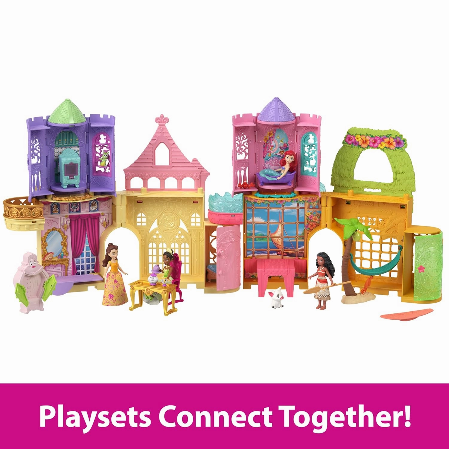 Disney Princess Jasmine Castle Stackable Dollhouse Set with Acessories, Inspired by Disney's "Aladdin" Movie
