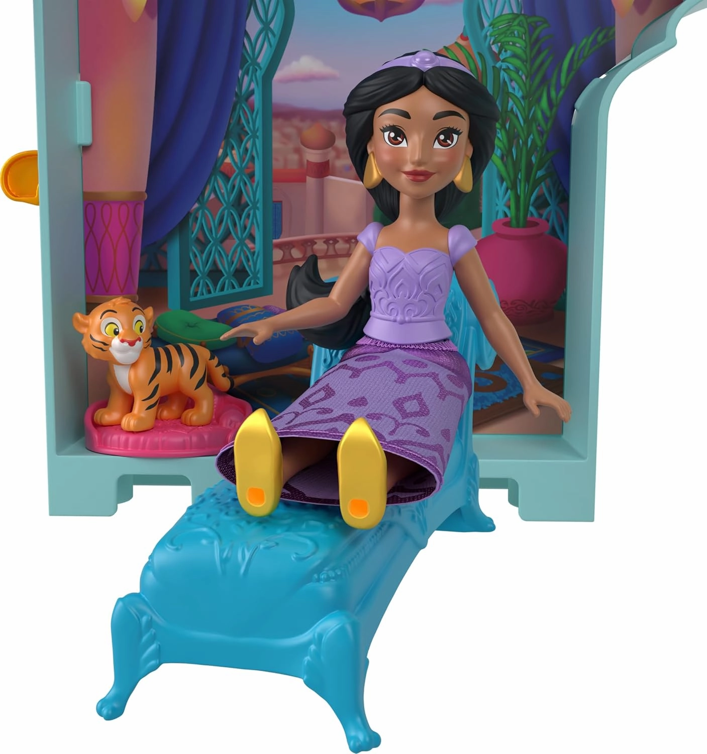 Disney Princess Jasmine Castle Stackable Dollhouse Set with Acessories, Inspired by Disney's "Aladdin" Movie