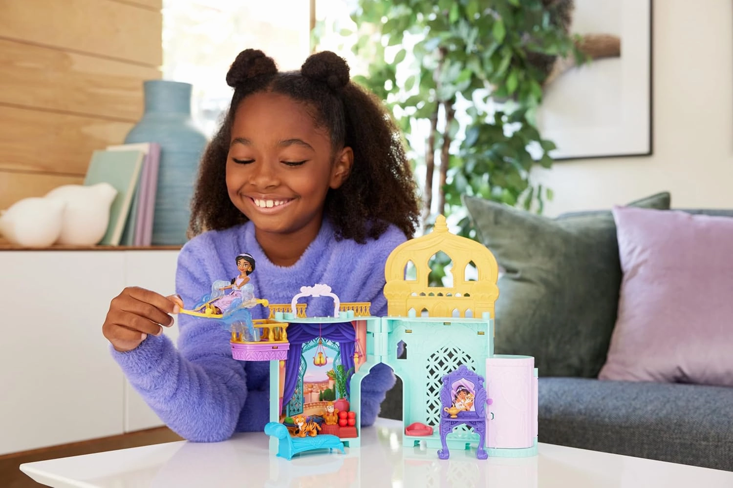 Disney Princess Jasmine Castle Stackable Dollhouse Set with Acessories, Inspired by Disney's "Aladdin" Movie