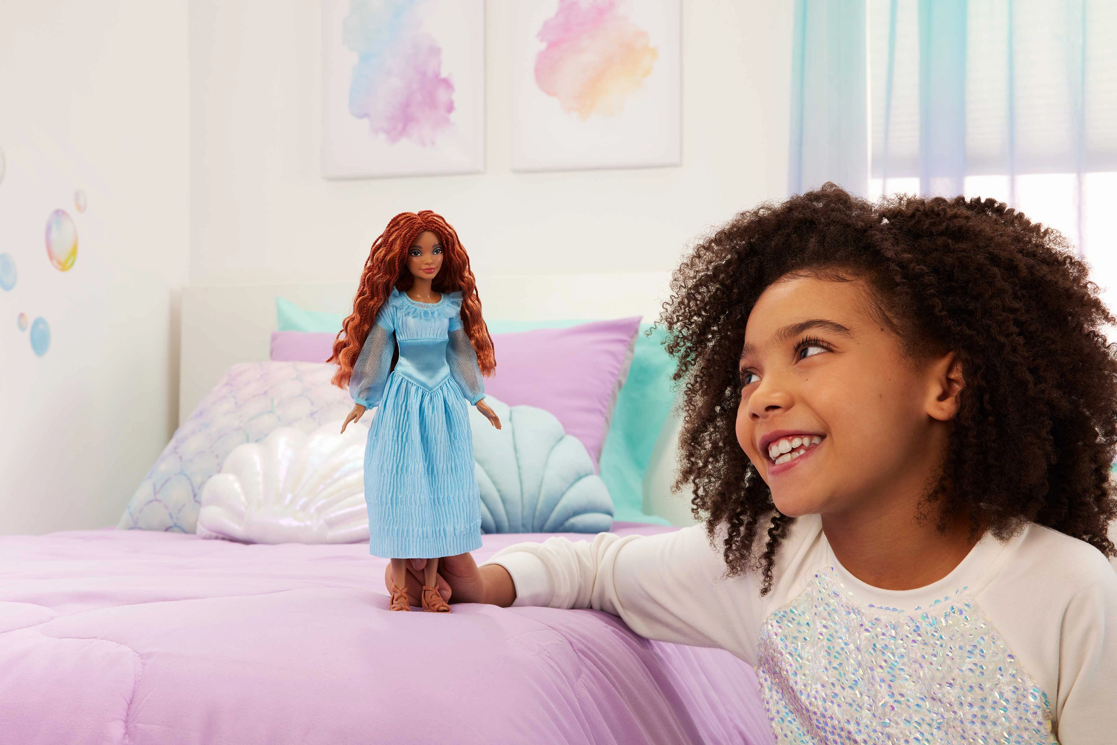 Disney Princess Little Mermaid Ariel Fashion Doll on Land in Signature Blue Dress Inspired by Disneys The Little Mermaid for Kids Ages 3 