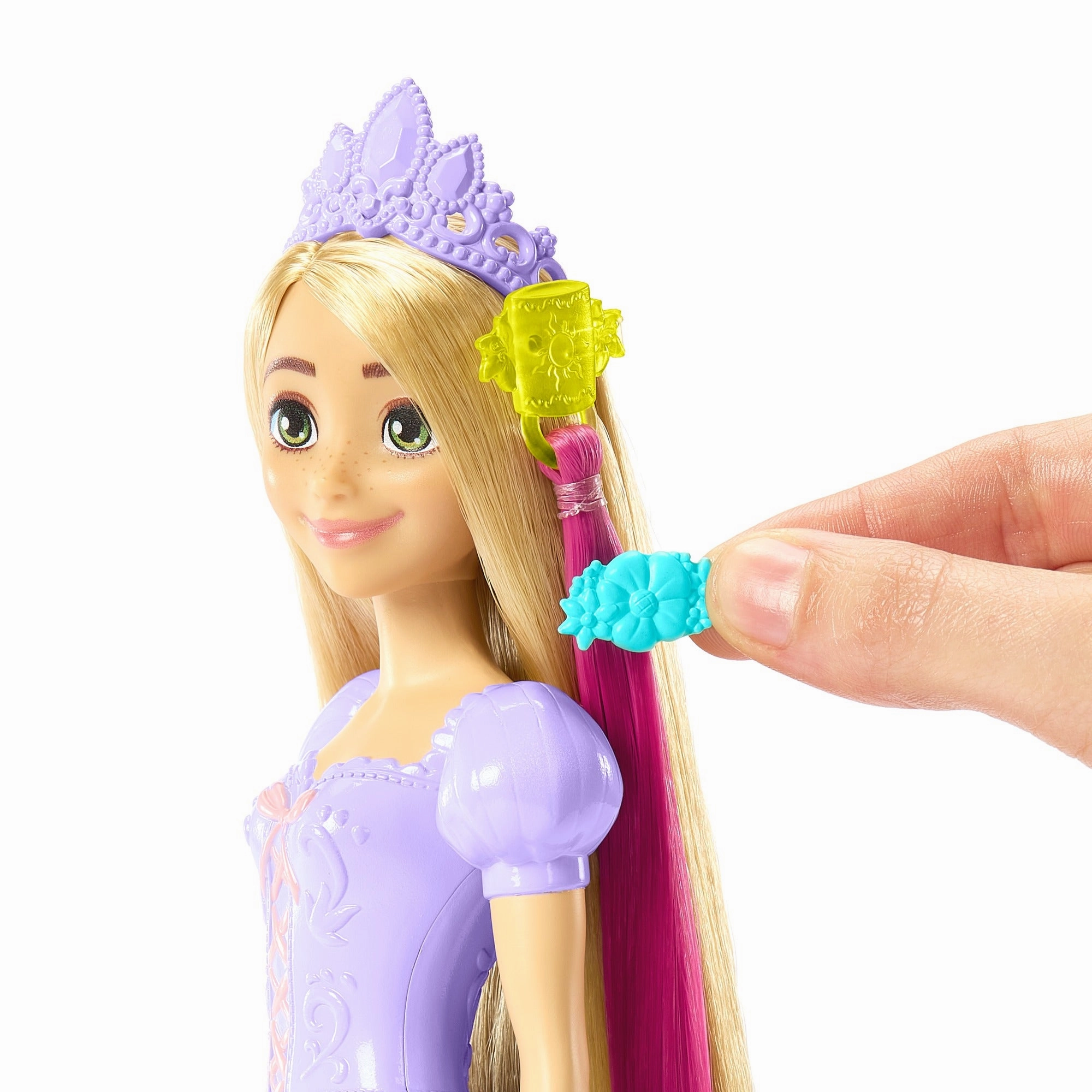 Disney Princess Rapunzel Doll with Color-Change Hair Extensions and Hair-Styling Pieces Inspired by the Disney Movie for Kids Ages 3 