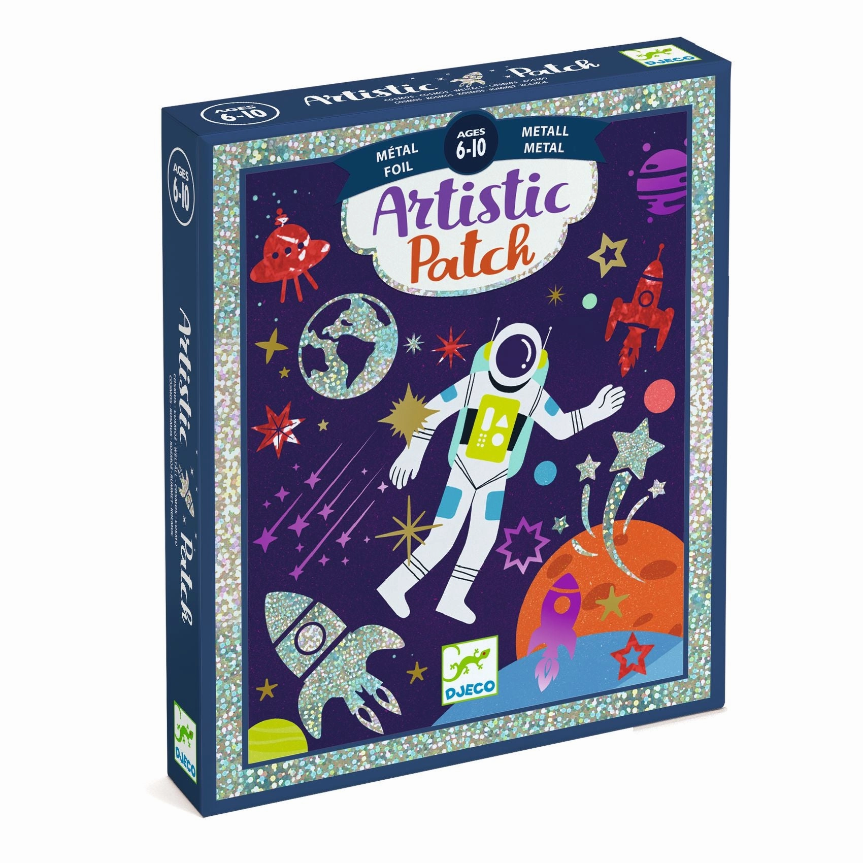 Djeco Artistic Patch Metal Create 12 Space Theme Art Cards for Ages 6 