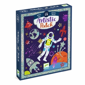 Djeco Artistic Patch Metal Create 12 Space Theme Art Cards for Ages 6 
