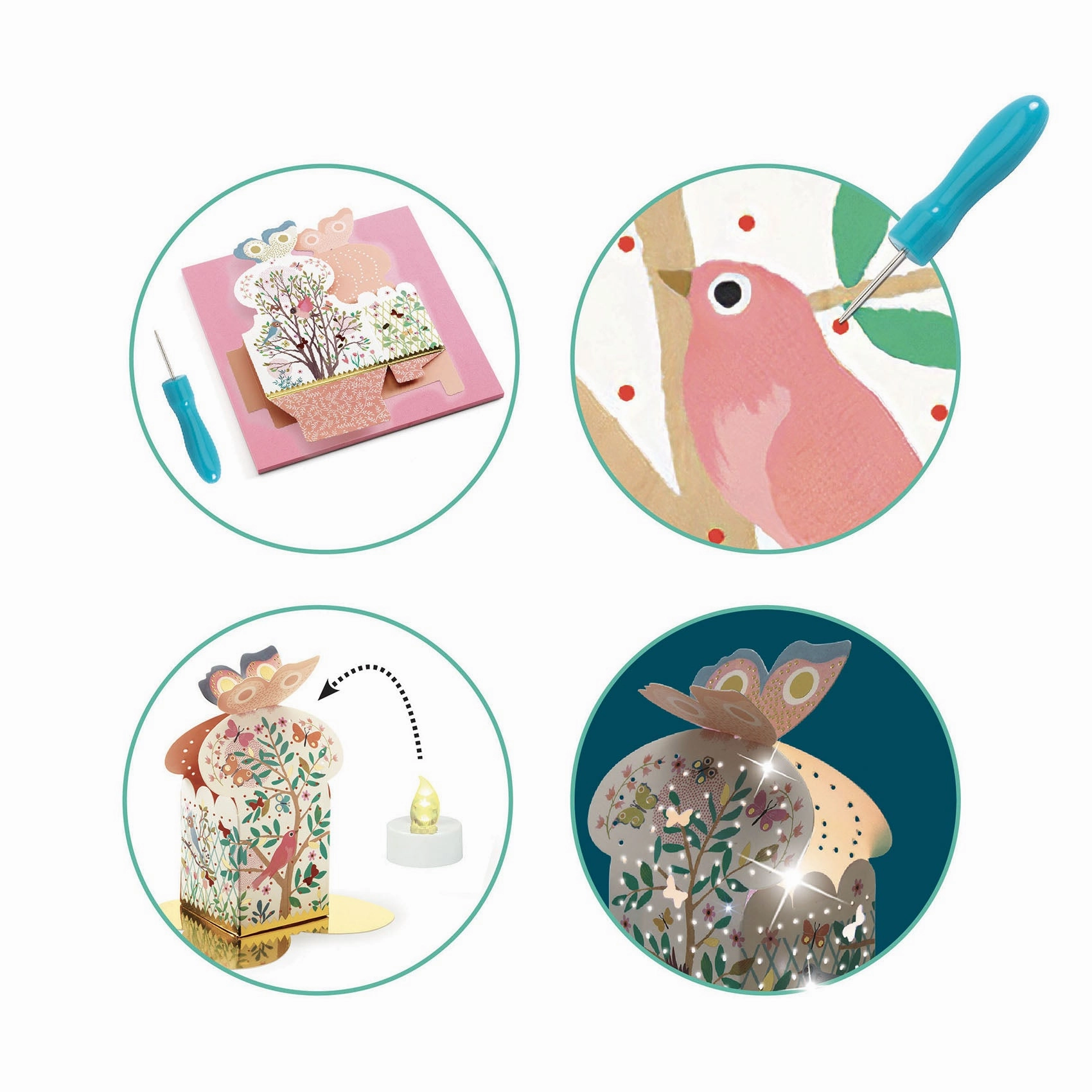 Djeco Do it Yourself Create 2 Woodland Themed Lanterns for Ages 6 & Up