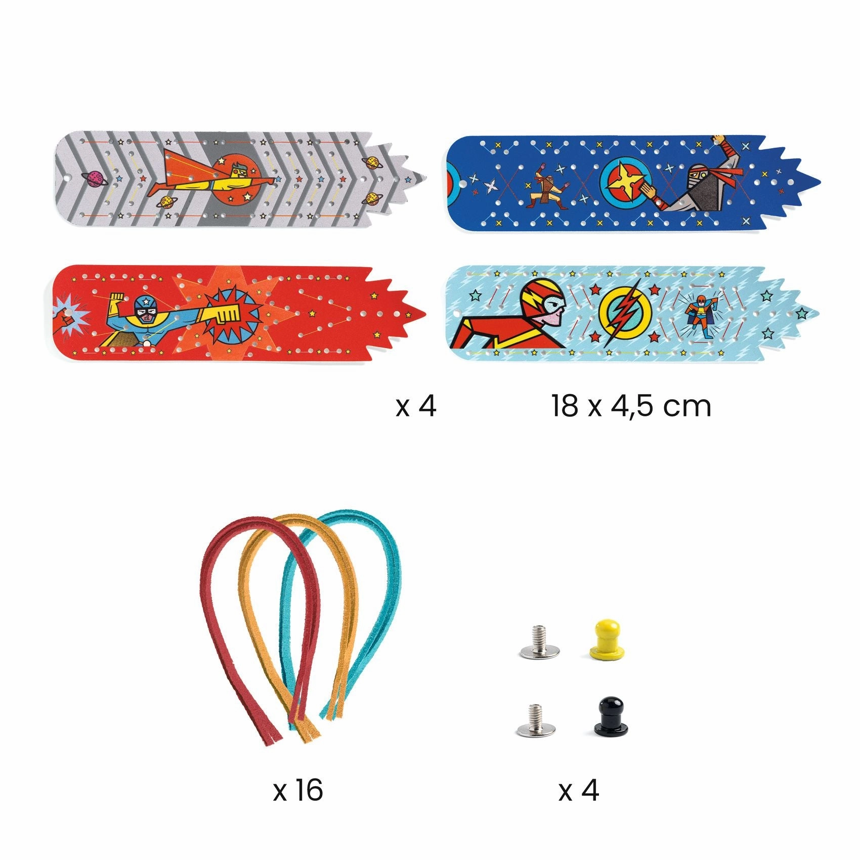Djeco Do it Yourself Create 4 Superhero Bracelets for Ages 5 and Up
