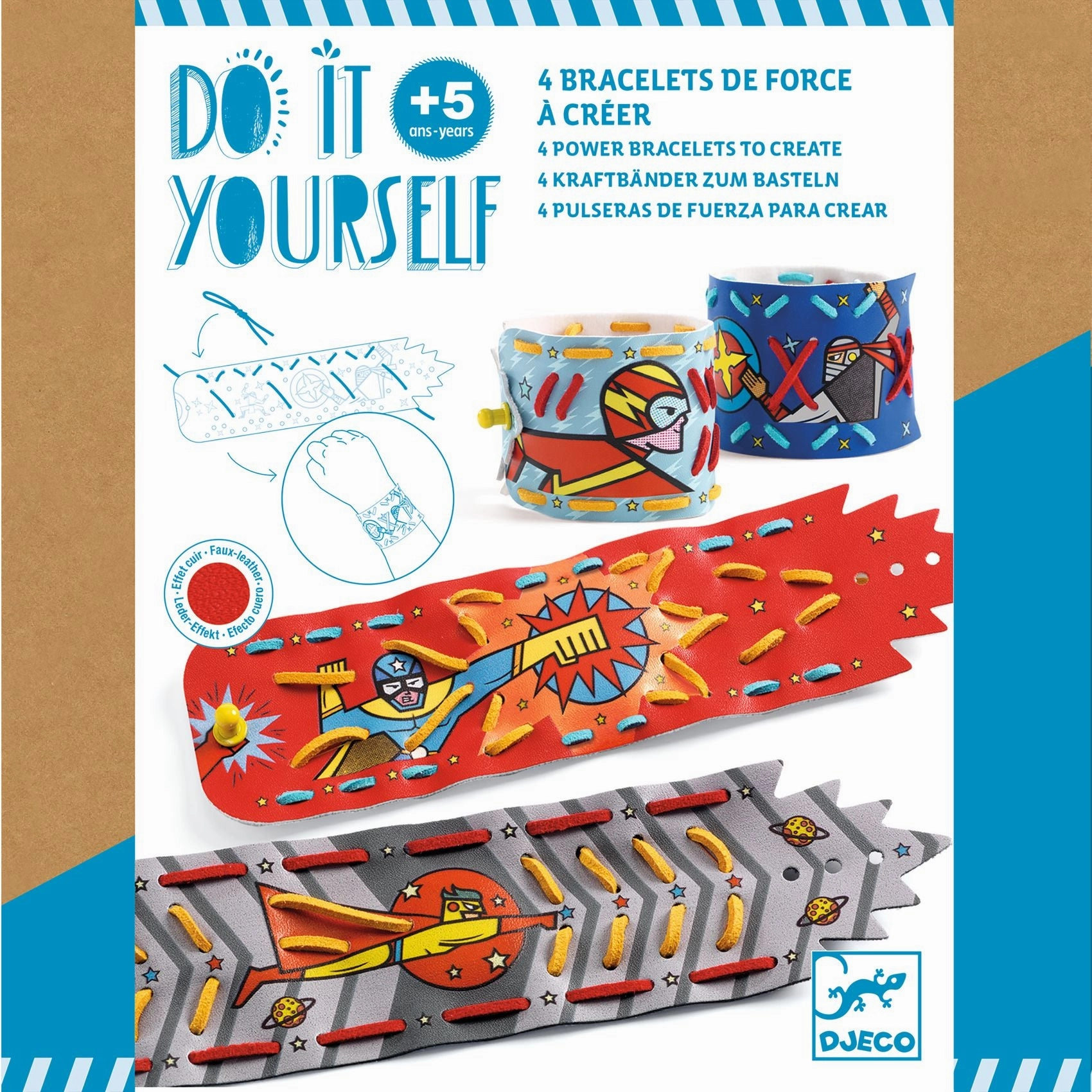 Djeco Do it Yourself Create 4 Superhero Bracelets for Ages 5 and Up