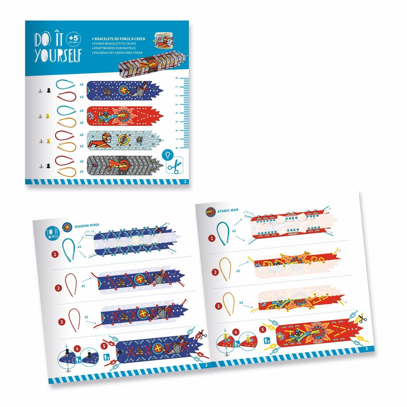 Djeco Do it Yourself Create 4 Superhero Bracelets for Ages 5 and Up