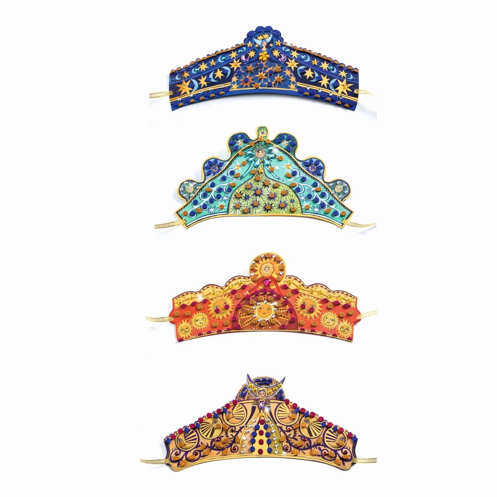 Djeco Do it Yourself Decorate 4 Mosaic Tiaras Craft Kit for Age 5 & Up