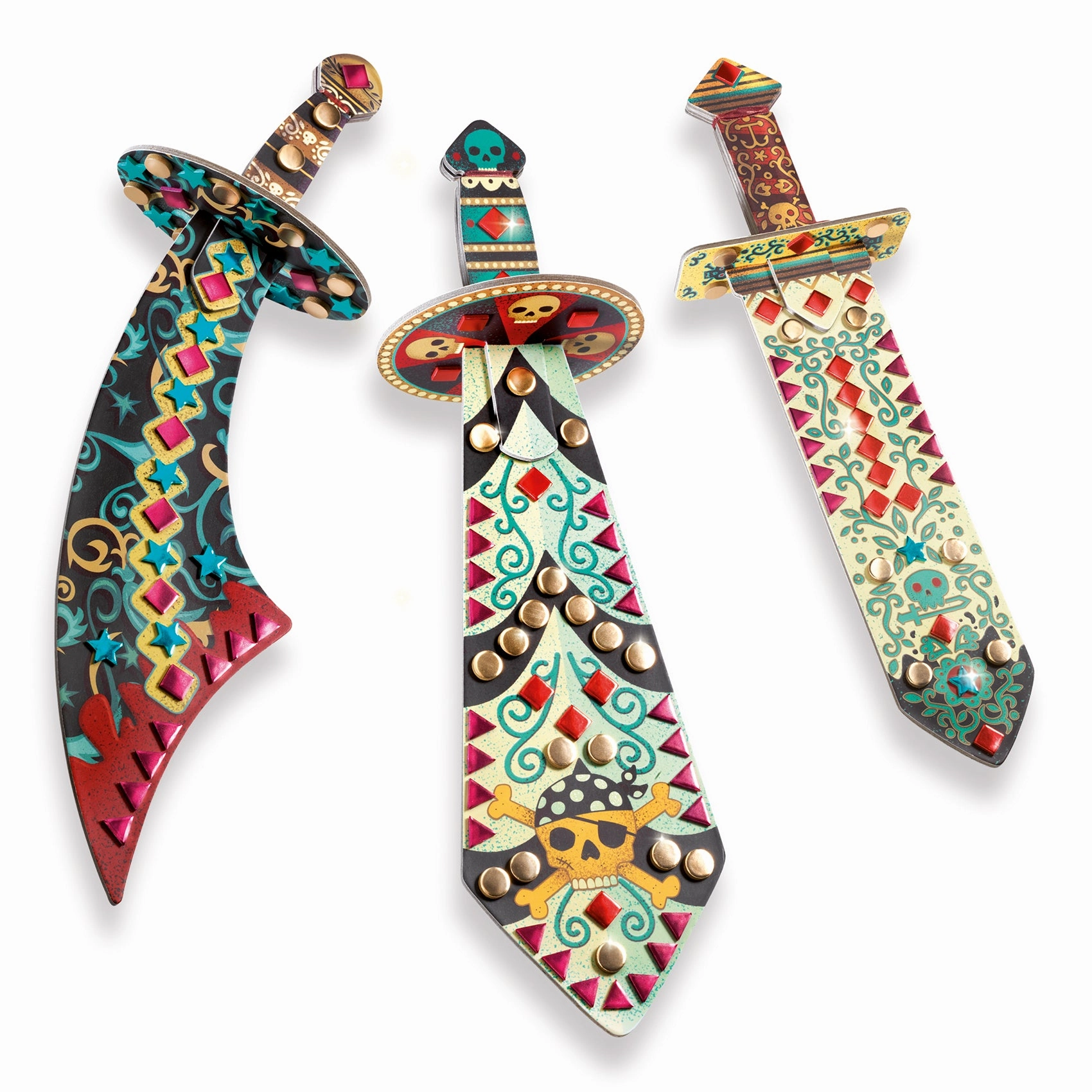 Djeco Do it Yourself Make 3 Mosaic Pirate Swords Craft Kit for Ages 5 