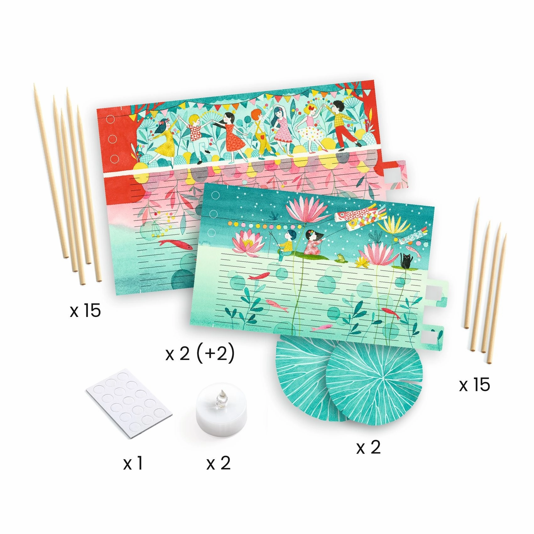 Djeco Do it Yourself Weave 2 Paper Lanterns Craft Kit for Ages 7 & Up