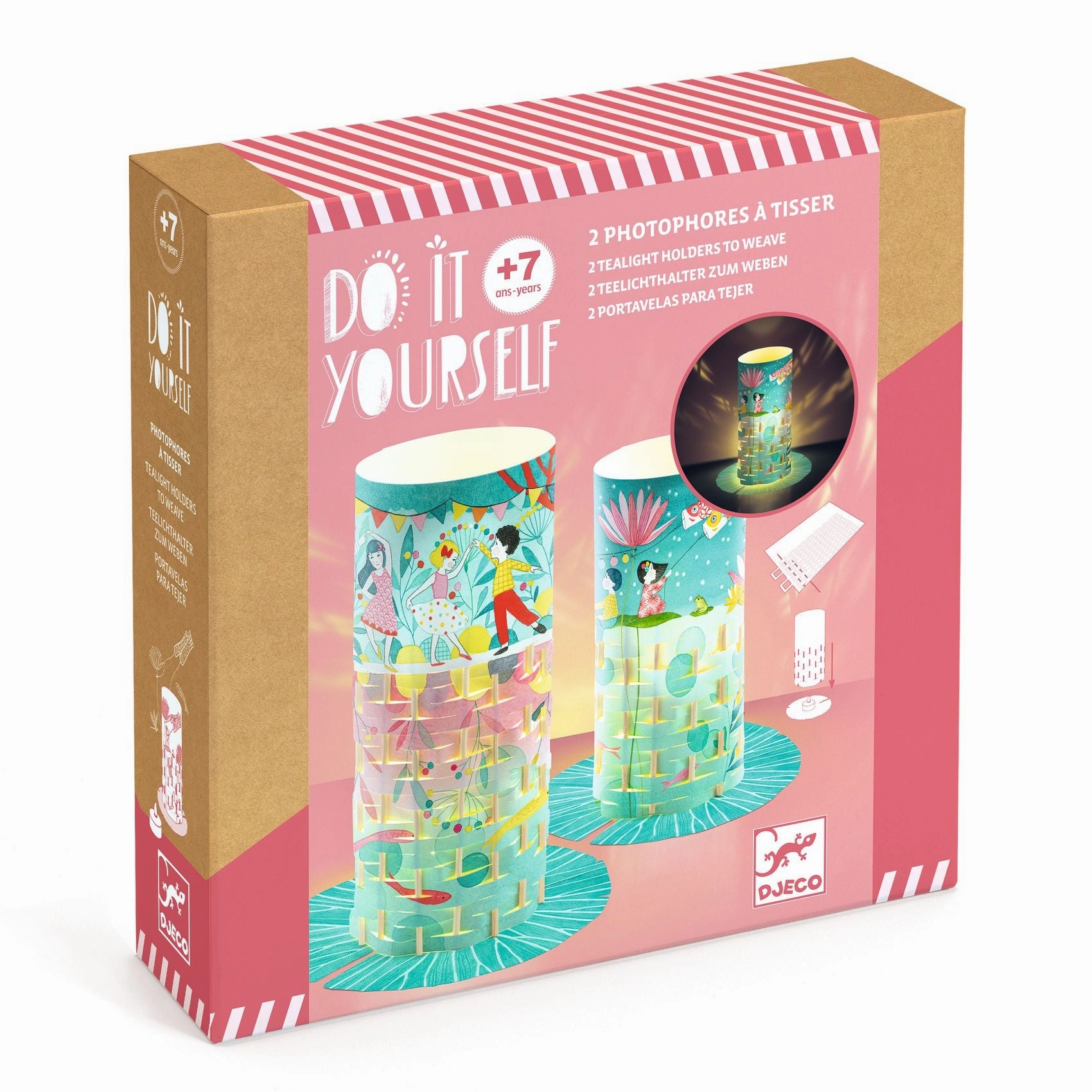 Djeco Do it Yourself Weave 2 Paper Lanterns Craft Kit for Ages 7 & Up