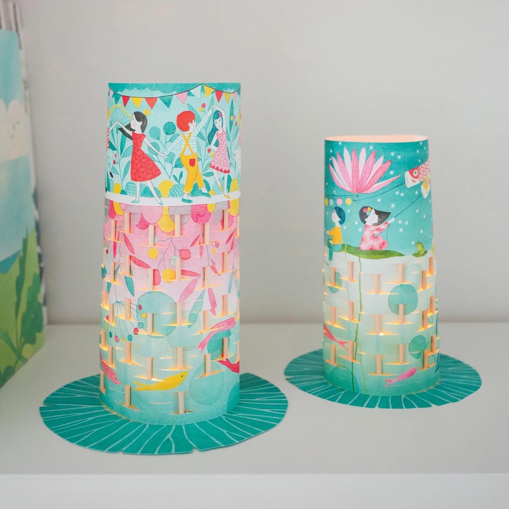 Djeco Do it Yourself Weave 2 Paper Lanterns Craft Kit for Ages 7 & Up