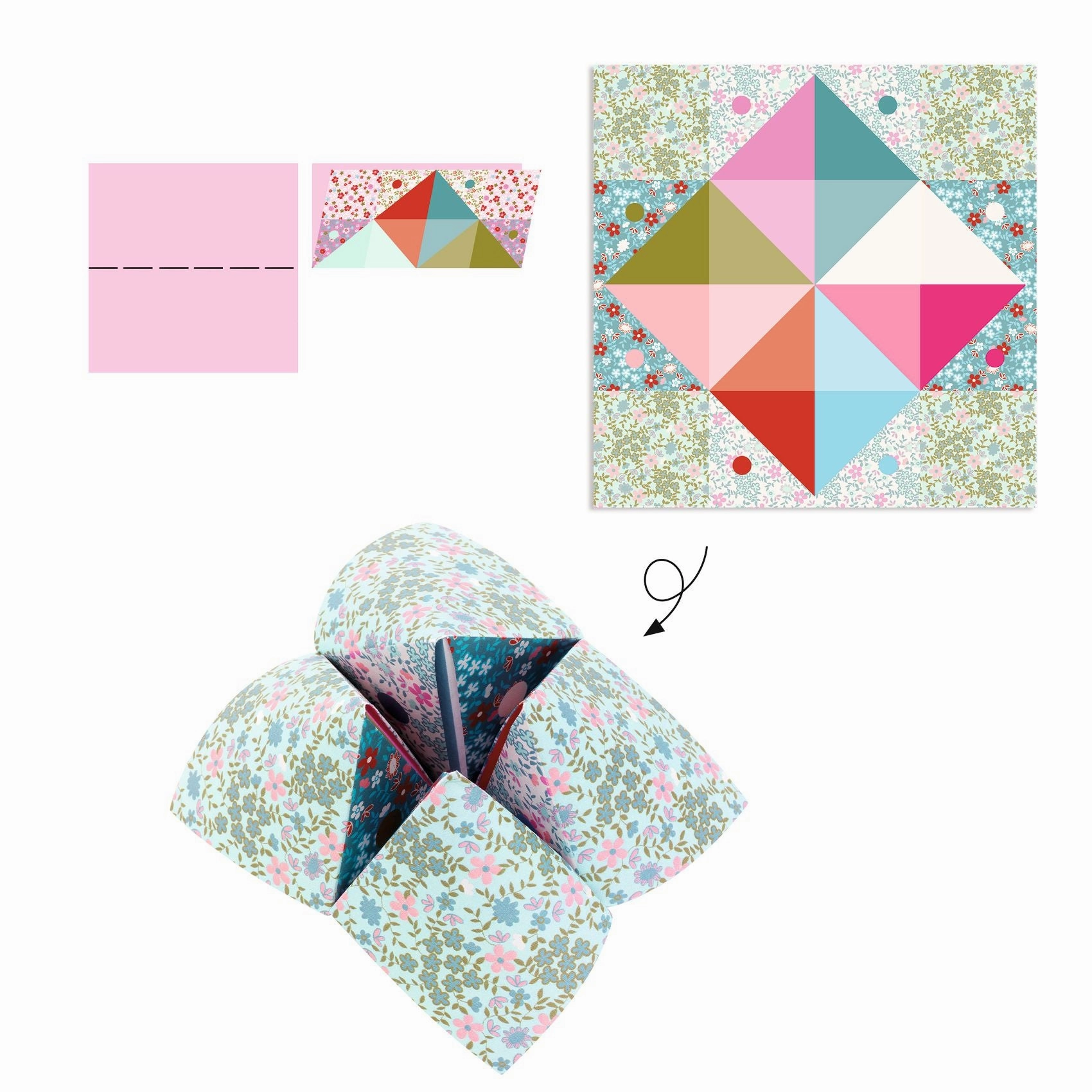 Djeco Make Your Own Floral Origami Fortune Tellers for Ages 6 and Up