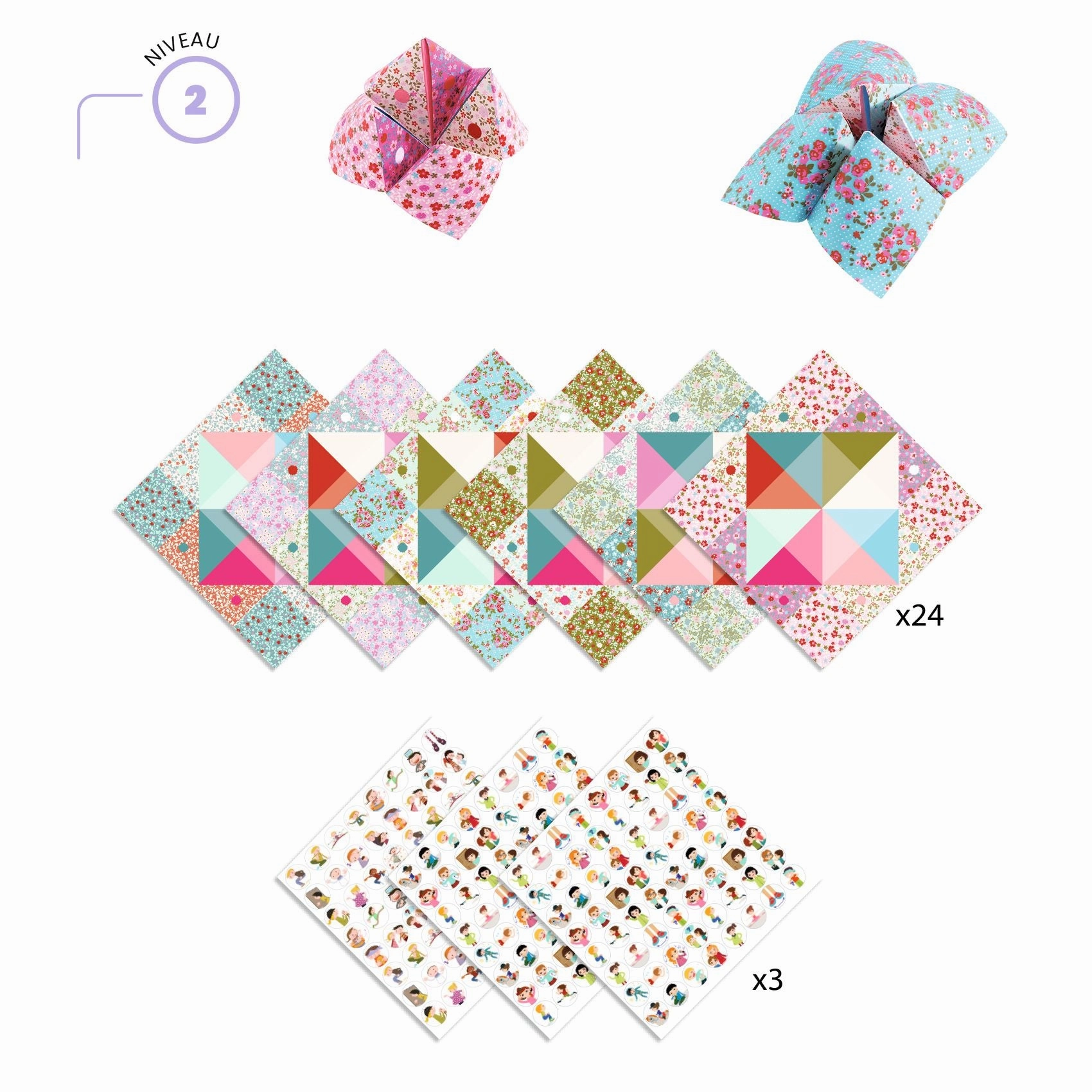 Djeco Make Your Own Floral Origami Fortune Tellers for Ages 6 and Up