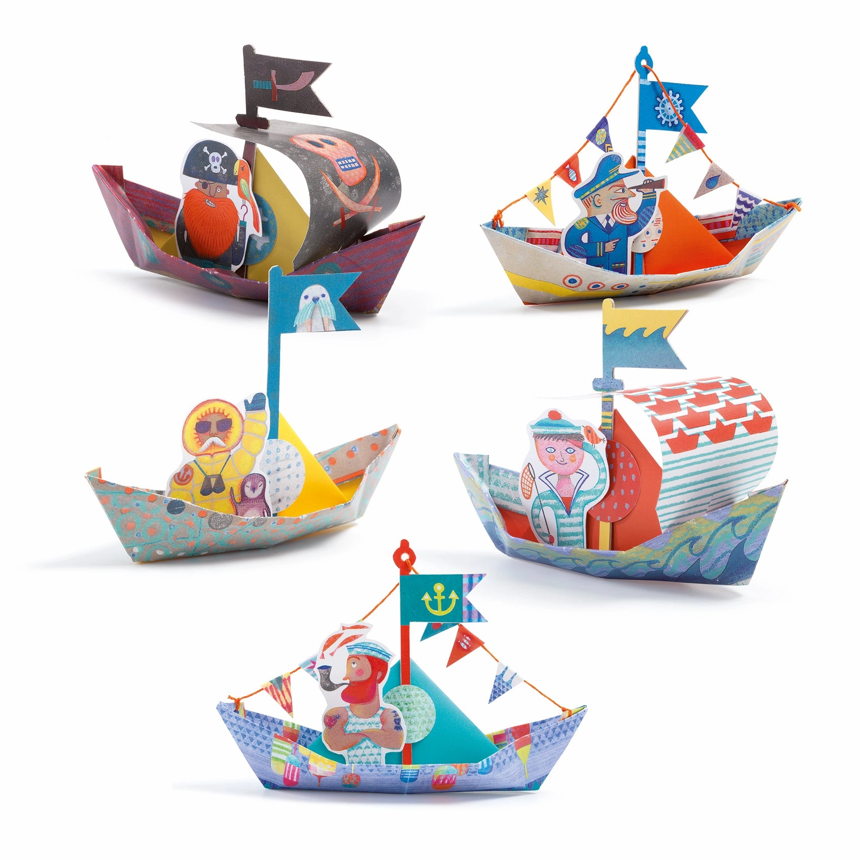 Djeco Make Your Own Origami Floating Boats Craft Kit for Ages 7 and Up