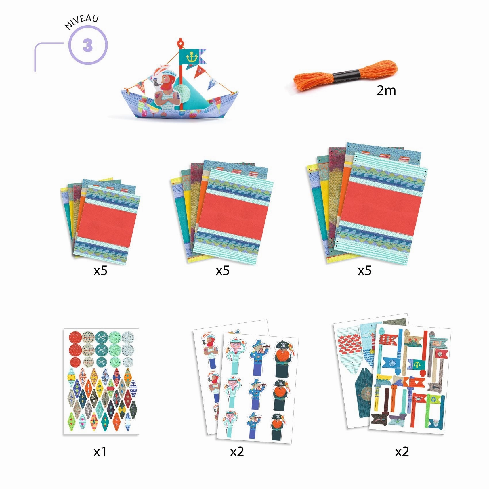 Djeco Make Your Own Origami Floating Boats Craft Kit for Ages 7 and Up