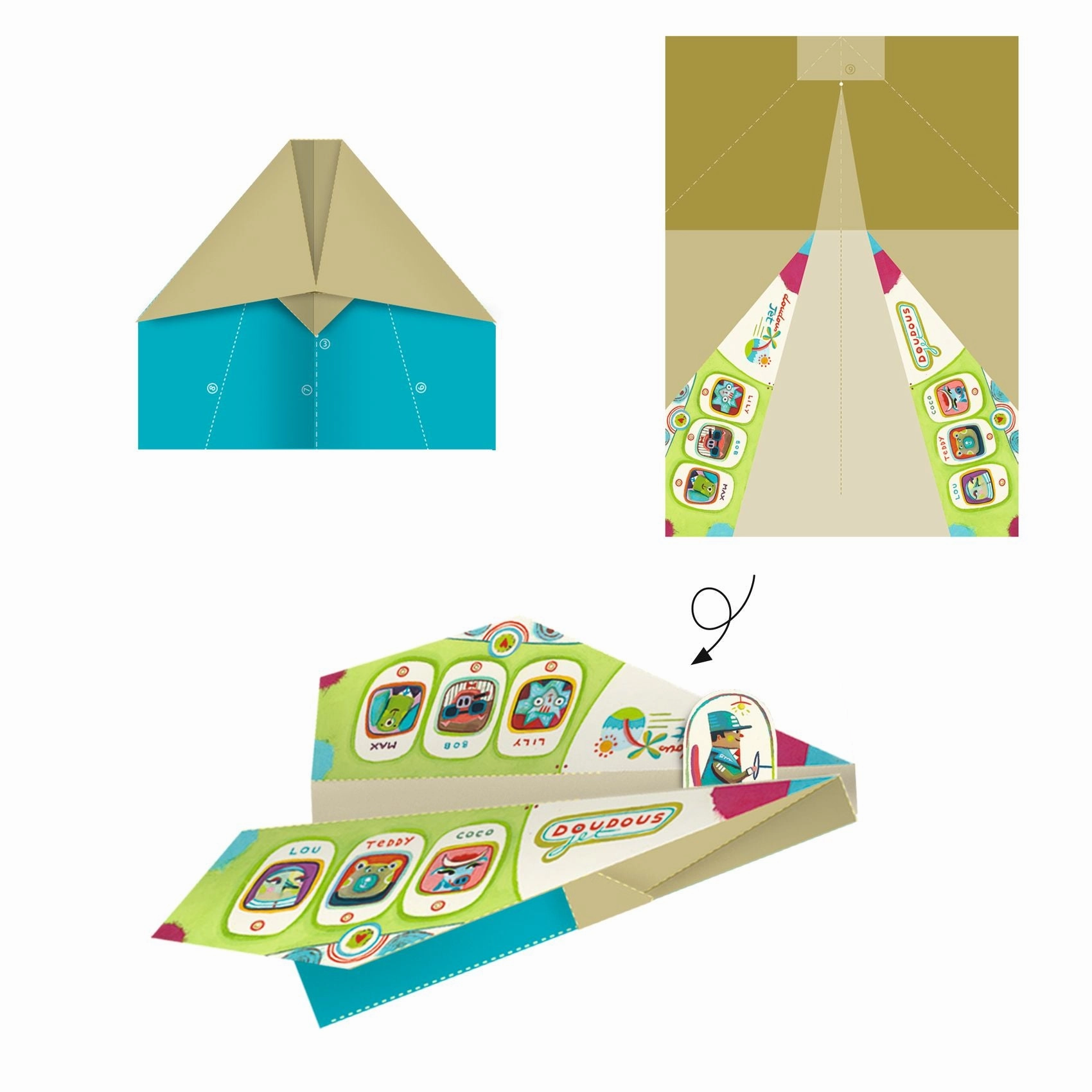 Djeco Make Your Own Origami Planes with Pilot Stickers for Ages 7 & Up