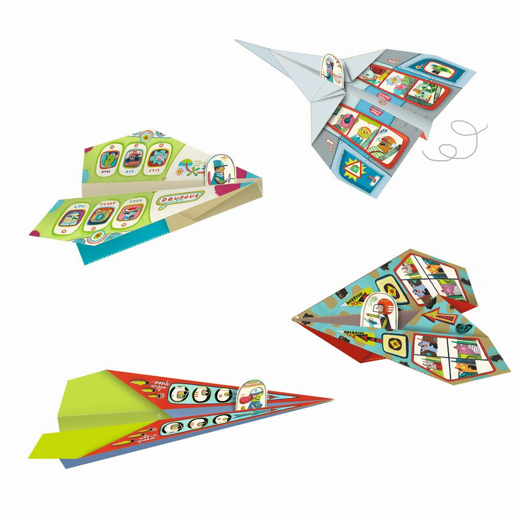 Djeco Make Your Own Origami Planes with Pilot Stickers for Ages 7 & Up