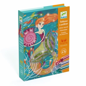 Djeco Mermaids Glitter Boards Mess-Free Craft Kit for Ages 6 and Up
