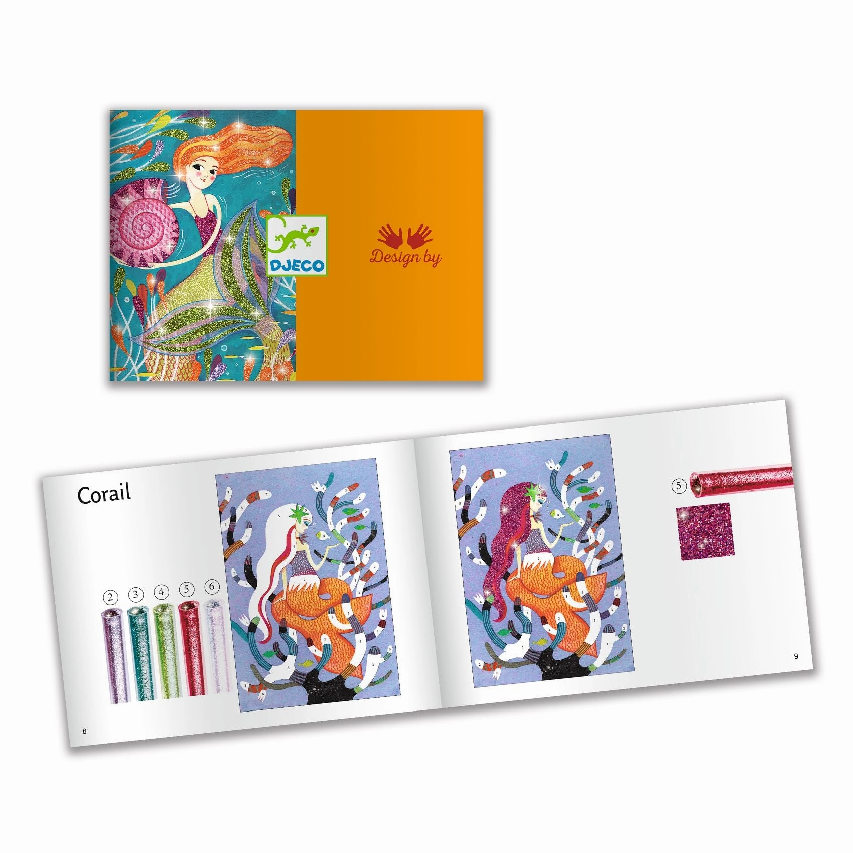 Djeco Mermaids Glitter Boards Mess-Free Craft Kit for Ages 6 and Up