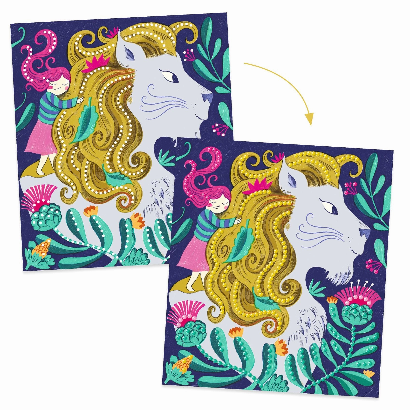 Djeco Mythical Creature Artistic Diamond Art Craft Kit for Ages 7 & Up