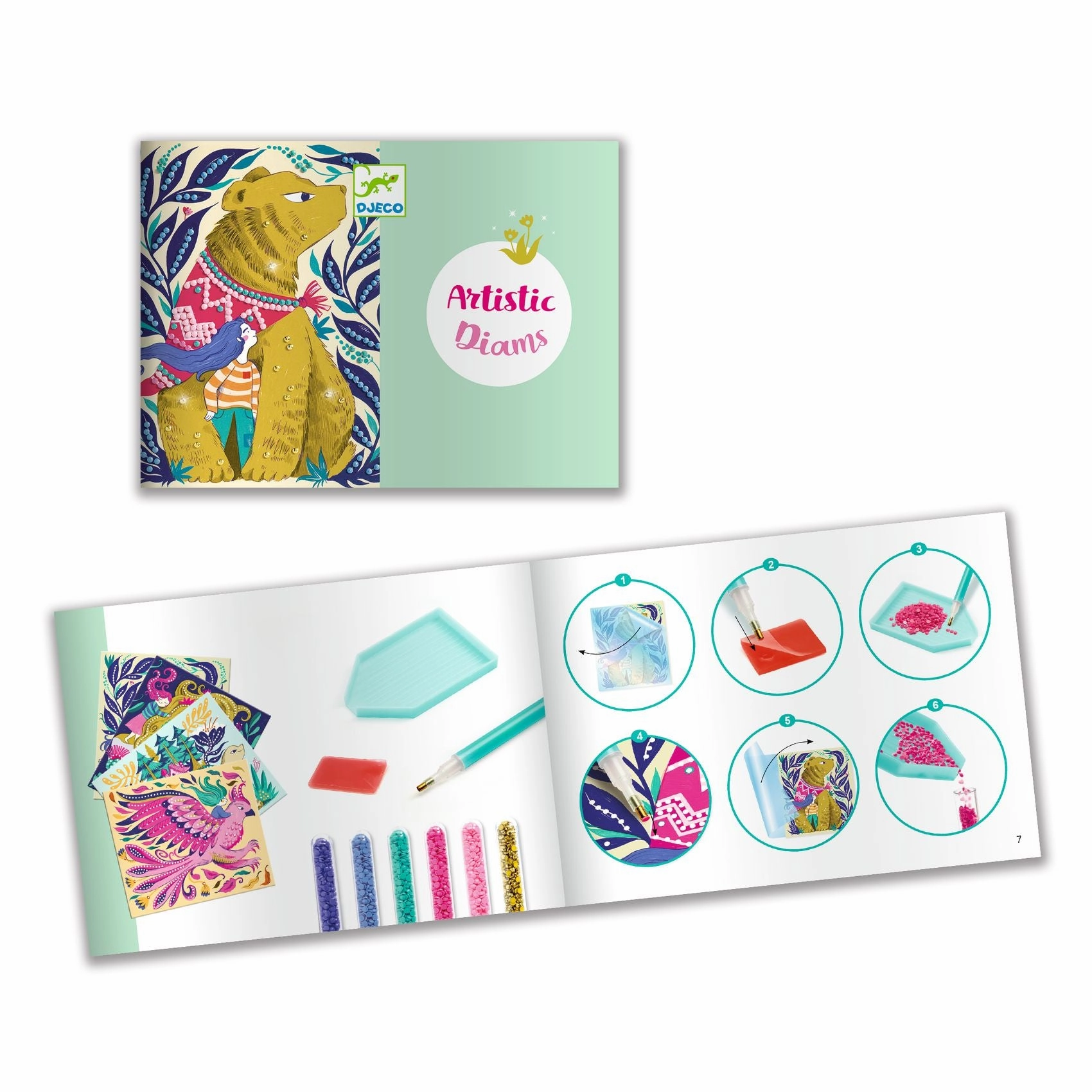 Djeco Mythical Creature Artistic Diamond Art Craft Kit for Ages 7 & Up