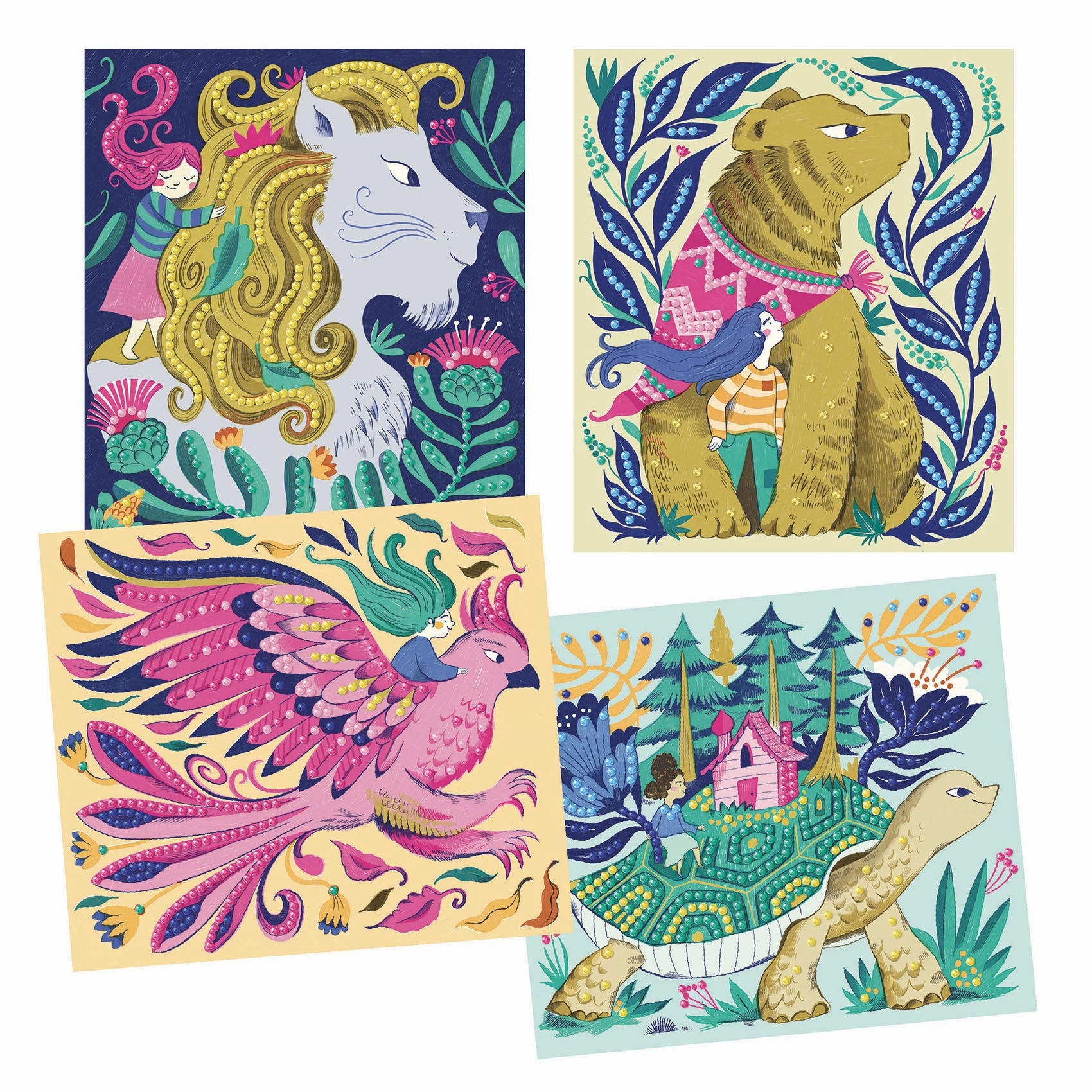 Djeco Mythical Creature Artistic Diamond Art Craft Kit for Ages 7 & Up