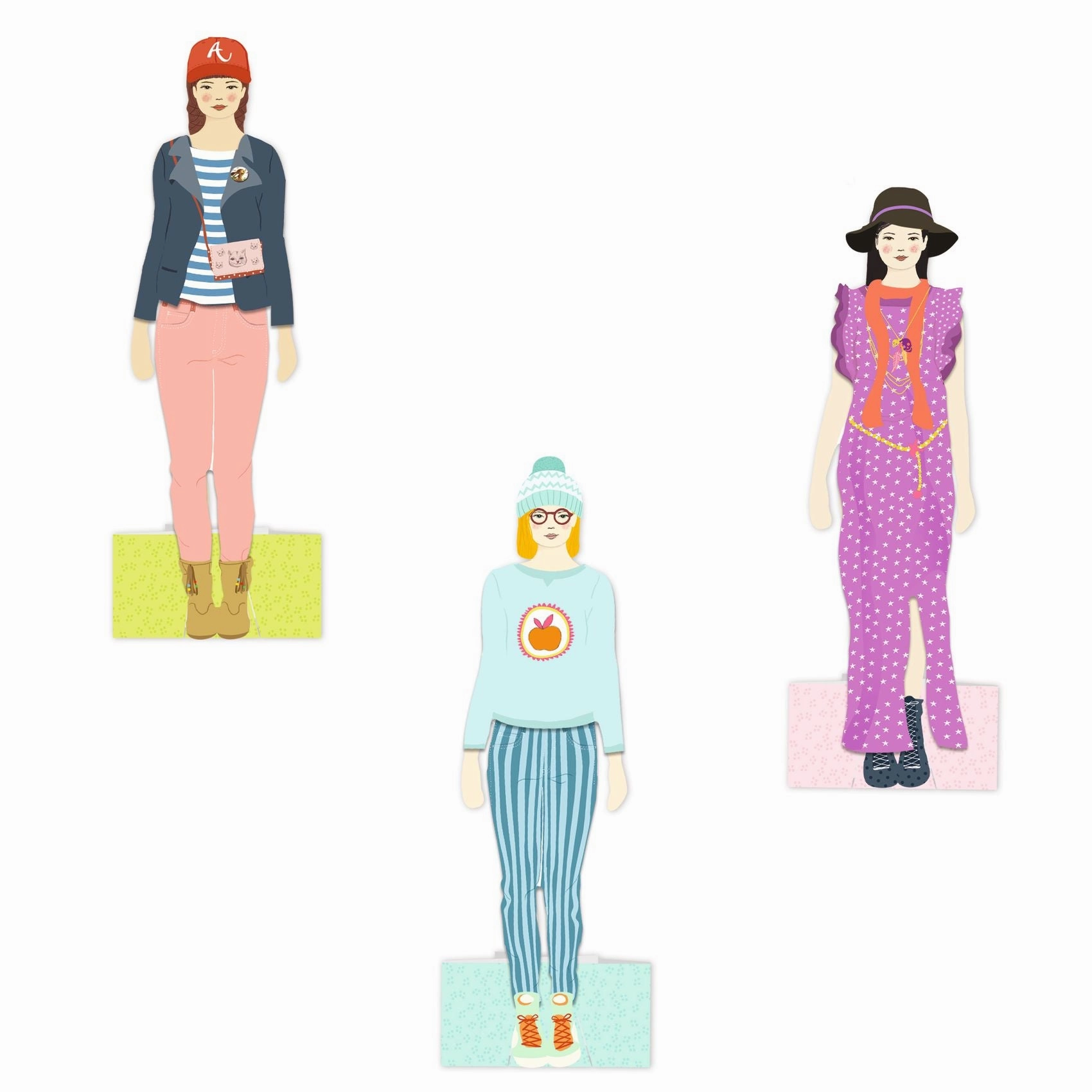 Djeco Paper Doll Dress Up Kit with a Well-Stocked Wardrobe for Ages 6 