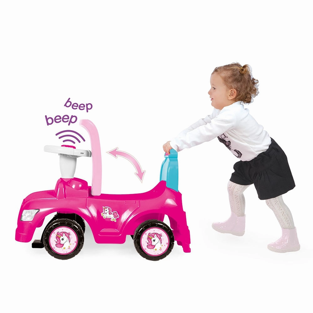 Dolu - Unicorn Fantasy 2-in-1 Ride On Car - Pink and Blue