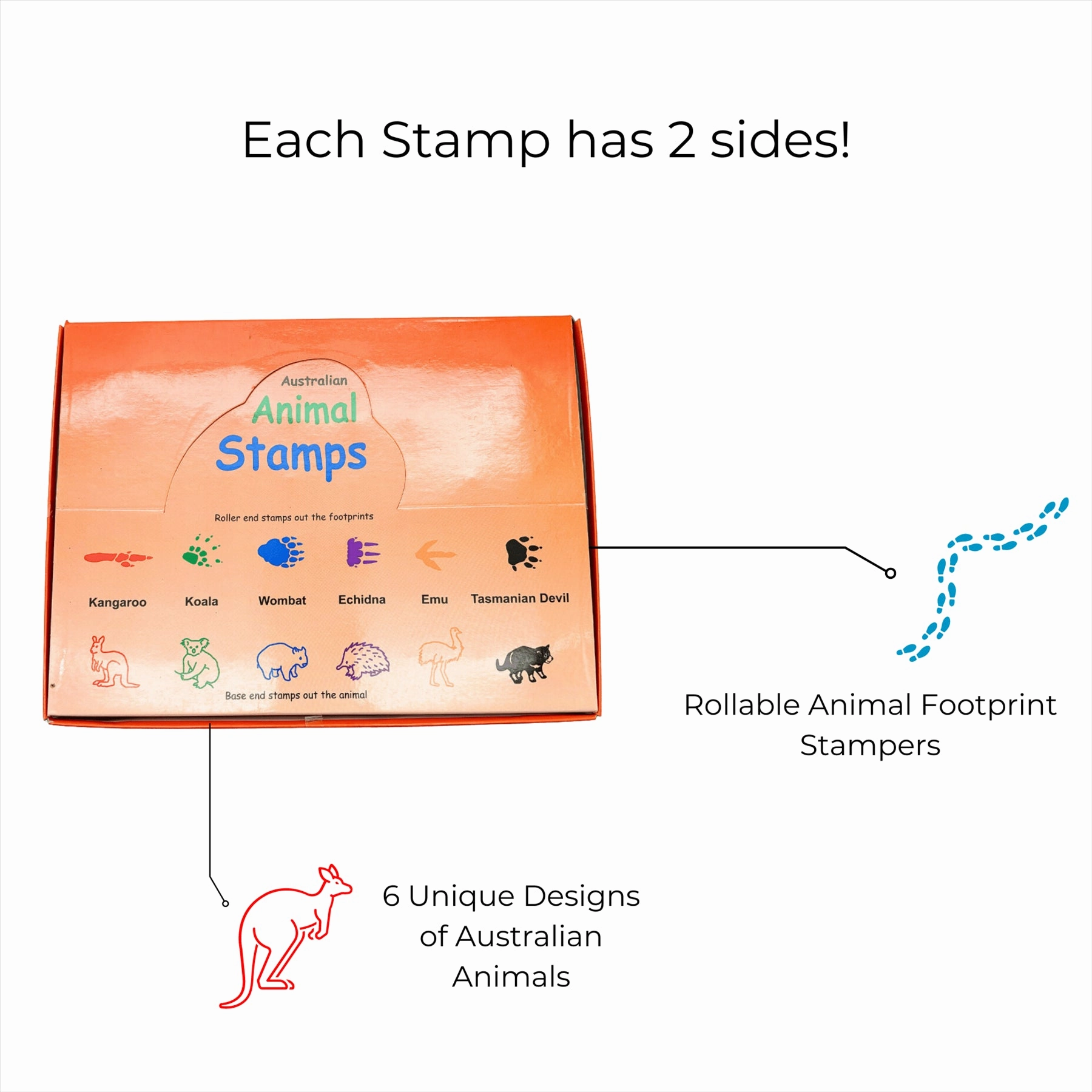 Double Sided Self Inking Australian Animal Stamper (single)