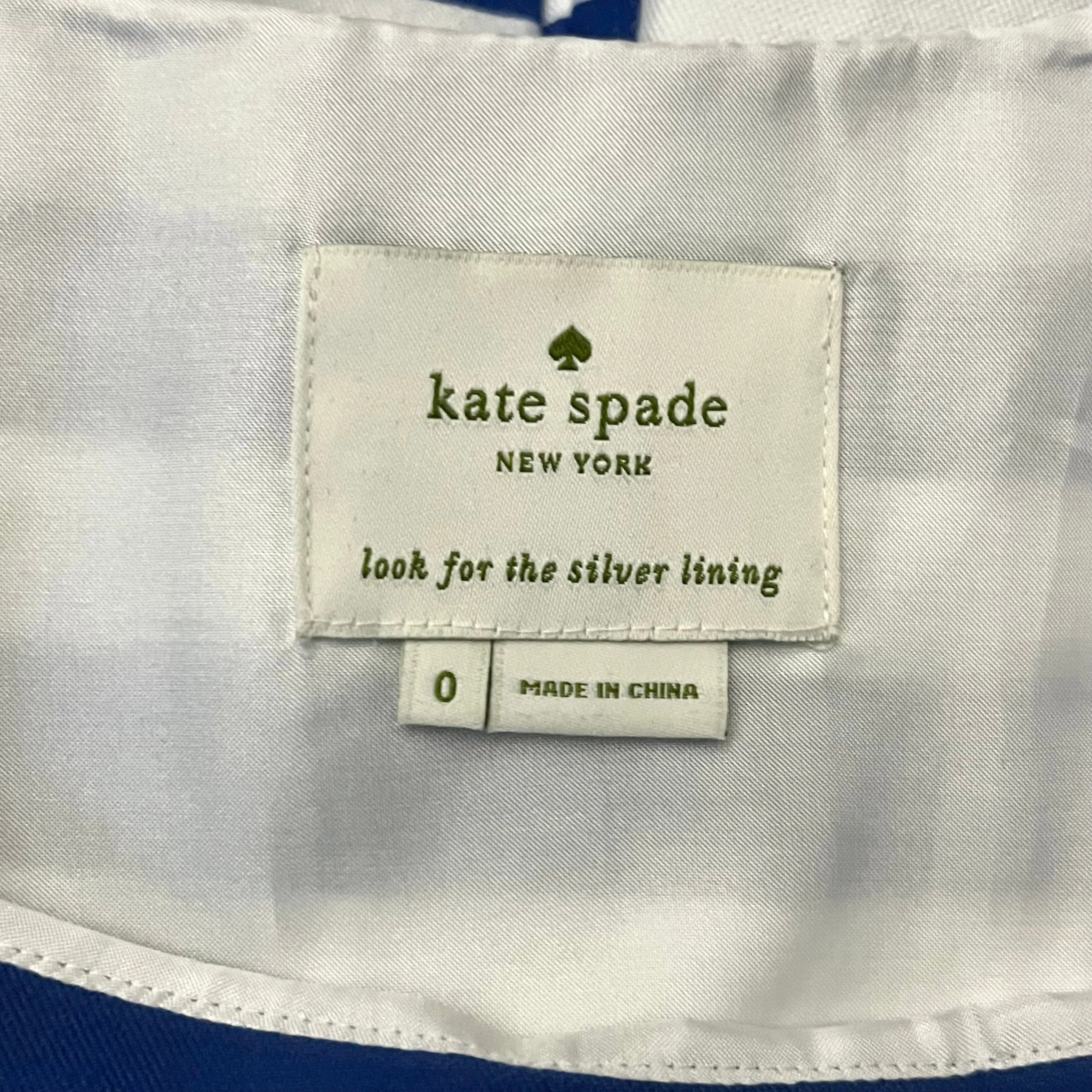 Dress Designer By Kate Spade In Blue & White, Size: Xs Kate Spade Bags