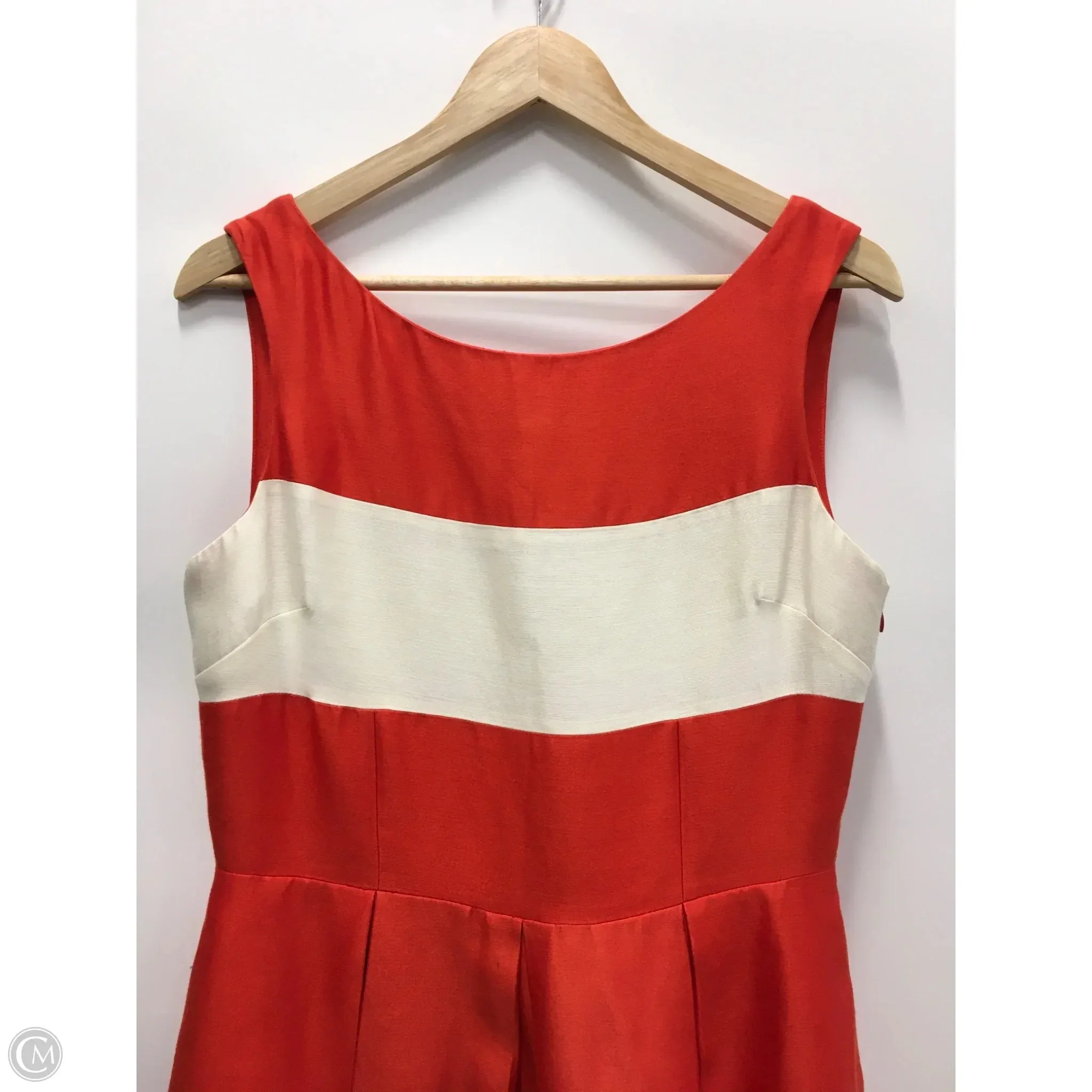 Dress Designer By Kate Spade In Orange & White, Size: 10 Kate Spade Bags