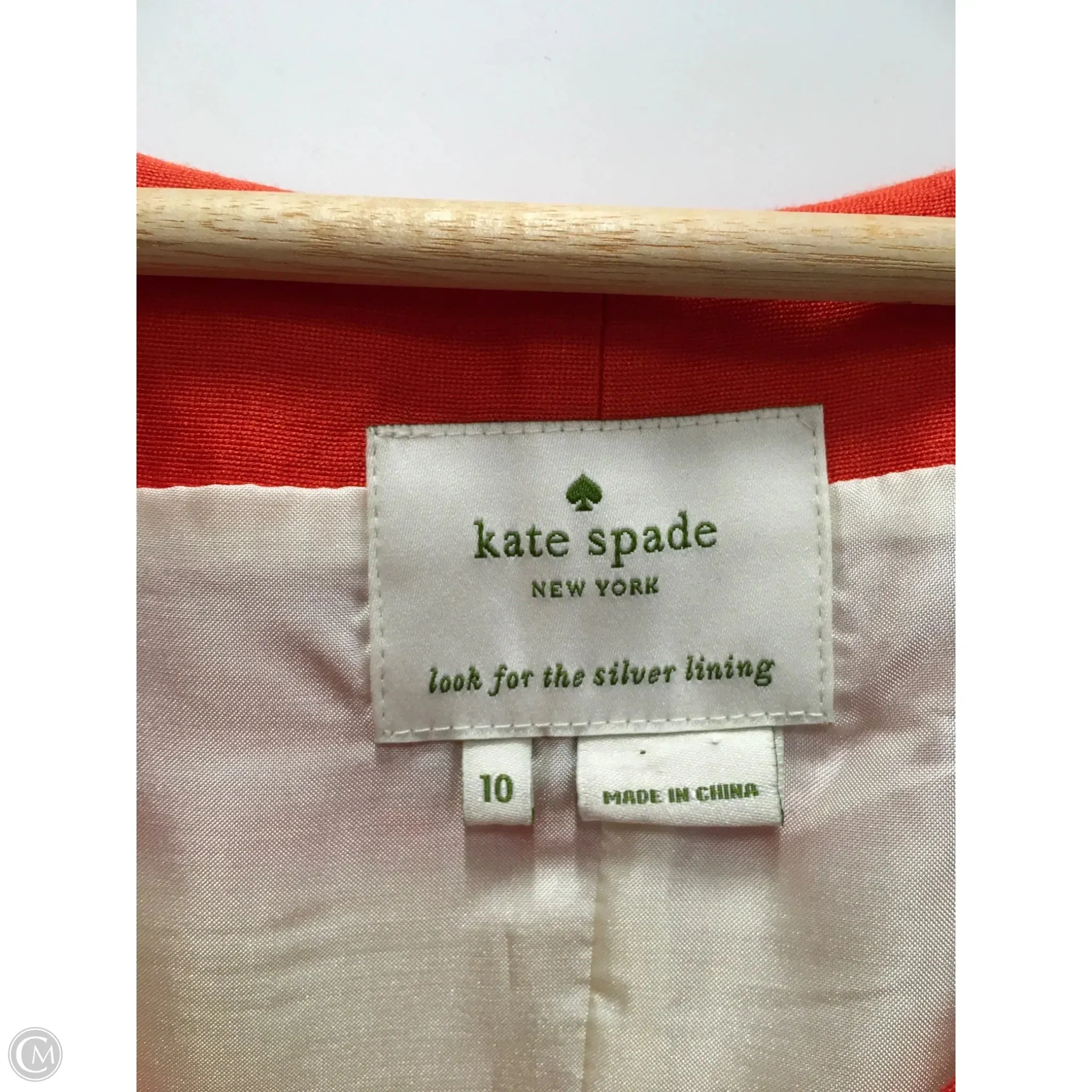 Dress Designer By Kate Spade In Orange & White, Size: 10 Kate Spade Bags