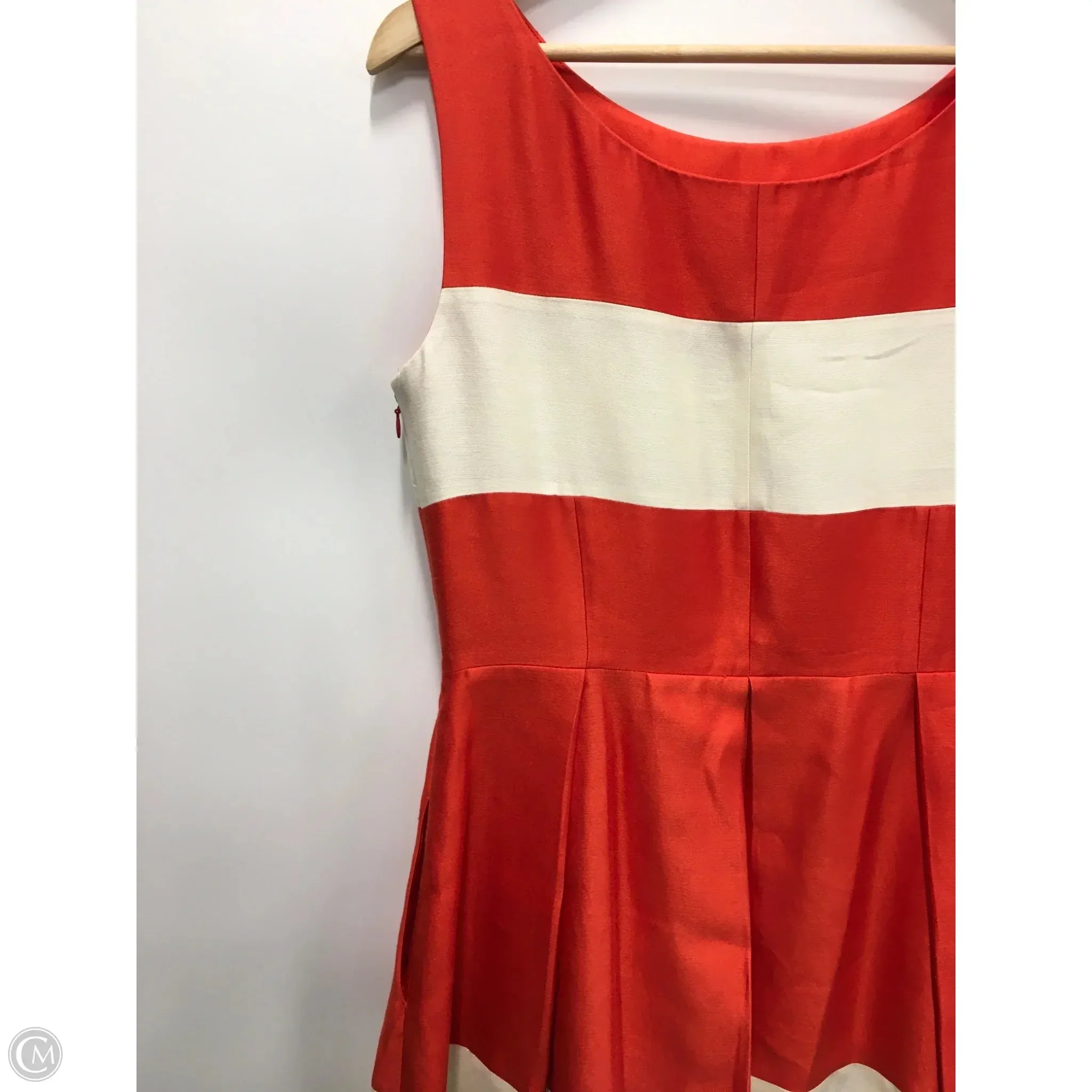 Dress Designer By Kate Spade In Orange & White, Size: 10 Kate Spade Bags